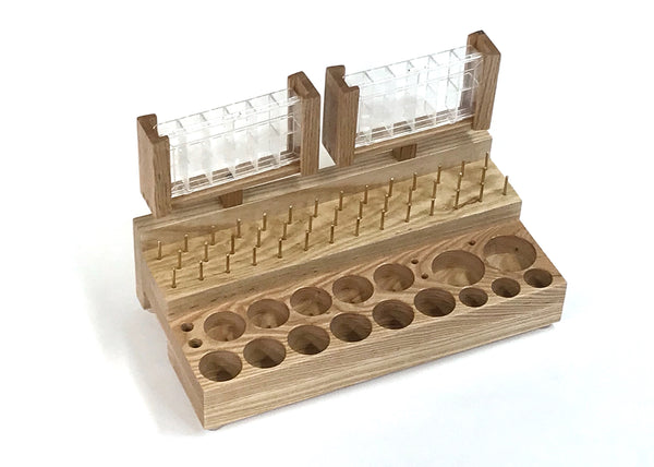 Just imagine the organization you will achieve with the Side Caddie! It is designed to fit along side of your fly tying bench keeping things at arms length.