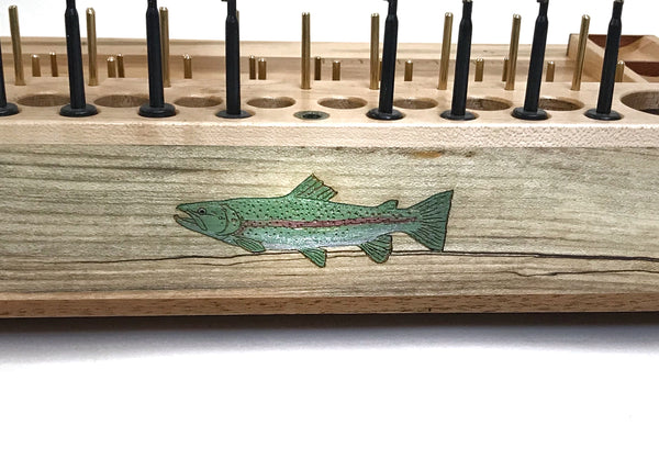 To make the Trophy extra special I have my engraver hand paint over the Trout engravings.